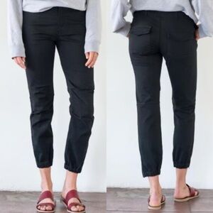 Nili Lotan French Military Pant Black Cargo Ankle Zip Cotton